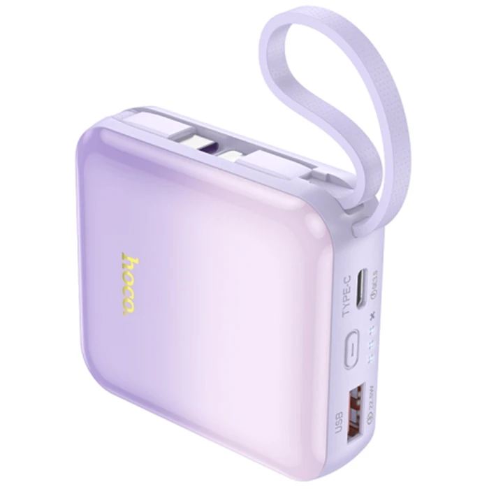 HOCO Q23 Blade 10000mAh 22.5W+PD20W Kablolu Powerbank-(5775) - Mor