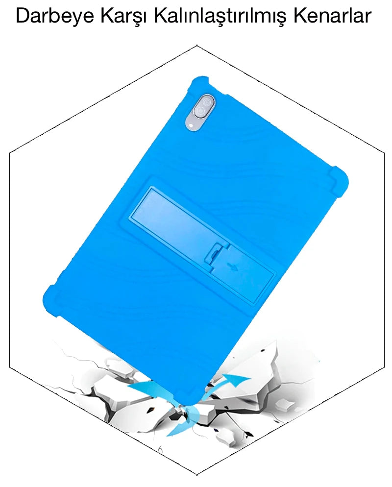ALLY Lenovo Tab P11 Pro TB-J706 Standlı Silikon Kılıf Tablet Kılıfı-(5775) - Fuşya