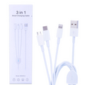 Ally Ma039-A Usb-Type-C Micro Usb & Lightning 3in1 Usb Kablo-(5775) - Beyaz