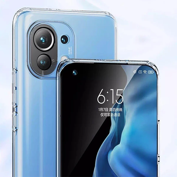GOR Xiaomi Mi 11 Kılıf Kamera Korumalı Şeffaf Silikon Kılıf-(5775) - Şeffaf 2