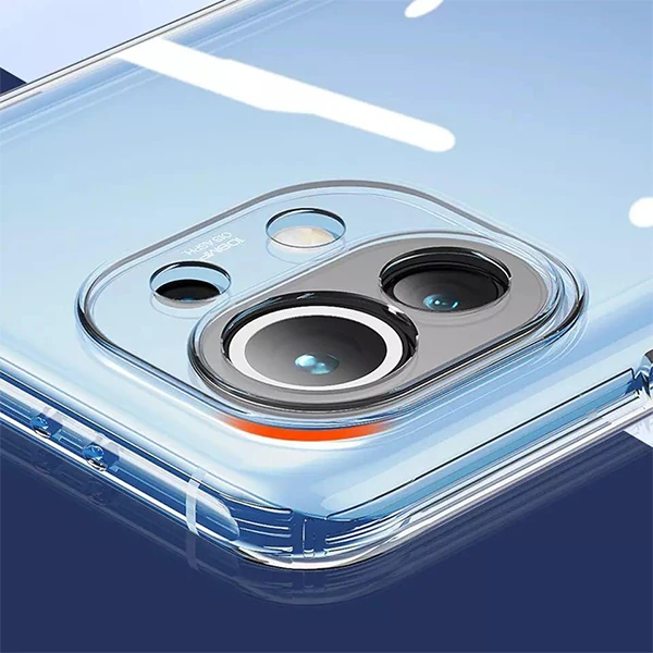 GOR Xiaomi Mi 11 Kılıf Kamera Korumalı Şeffaf Silikon Kılıf-(5775) - Şeffaf 2