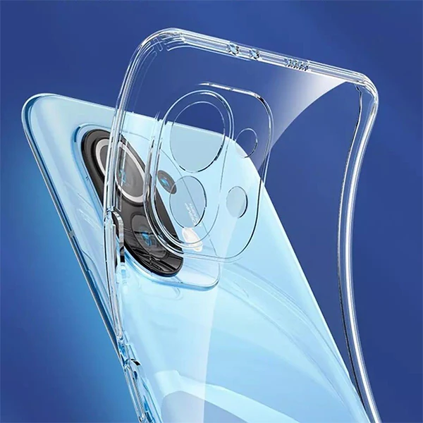 GOR Xiaomi Mi 11 Kılıf Kamera Korumalı Şeffaf Silikon Kılıf-(5775) - Şeffaf 2