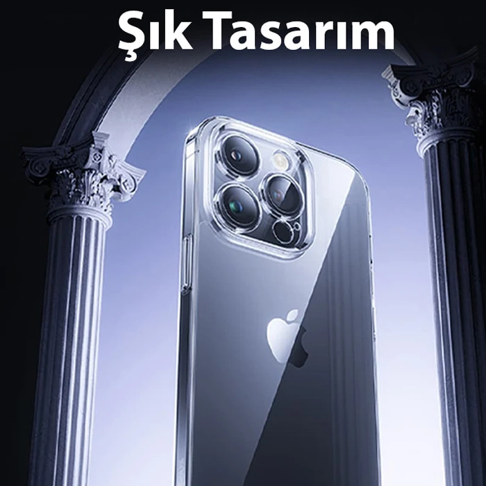 Baseus iPhone 15 Schott Serisi Şeffaf Silikon Kılıf + Tempered Ekran Koruyucu Set-(5775) - Şeffaf 2