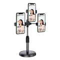 Ally Tripod Üçlü Telefon Tutucu Stand Youtuber Canlı Yayın Selfie Tiktok Makeup-(5775) - Siyah