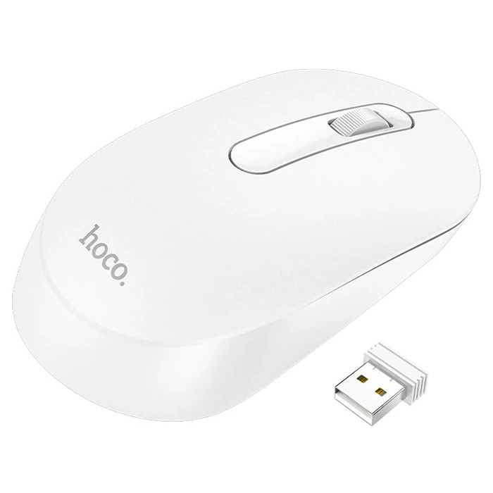 HOCO GM14 Platinium 1200dPi 2.4G Bluetooth Kablosuz Optik Mouse-(5775) - Beyaz