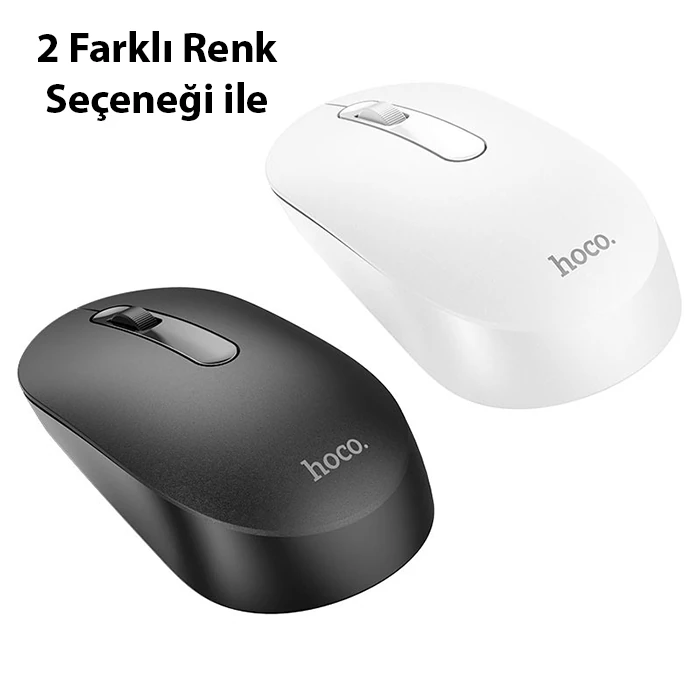 HOCO GM14 Platinium 1200dPi 2.4G Bluetooth Kablosuz Optik Mouse-(5775) - Beyaz