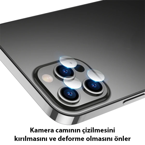 ALLY İPhone 13 Pro-13 Pro Max Tempered Glass Cam Kamera Koruyucu-(5775) - Şeffaf 2