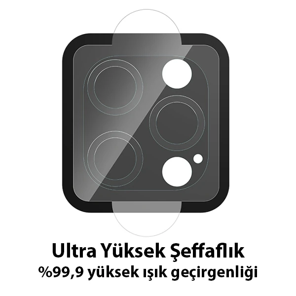 ALLY İPhone 13 Pro-13 Pro Max Tempered Glass Cam Kamera Koruyucu-(5775) - Şeffaf 2