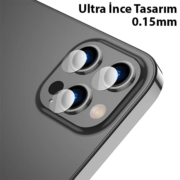 ALLY İPhone 13 Pro-13 Pro Max Tempered Glass Cam Kamera Koruyucu-(5775) - Şeffaf 2