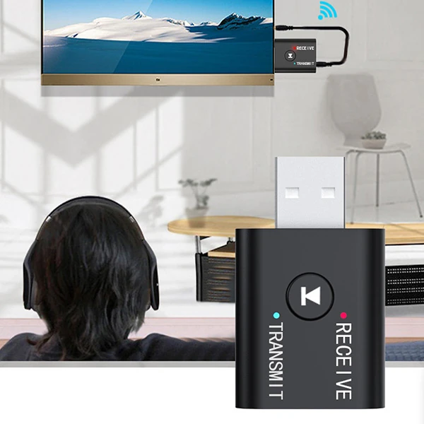 ALLY 2in1 Bluetooth 5.0 Mini USB Adaptör+Fm Transmitter-(5775) - Siyah