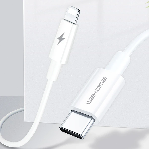 Wekome TYPE-C TO iPhone PD 20W Hızlı Şarj Kablosu 1.2M-(5775) - Beyaz