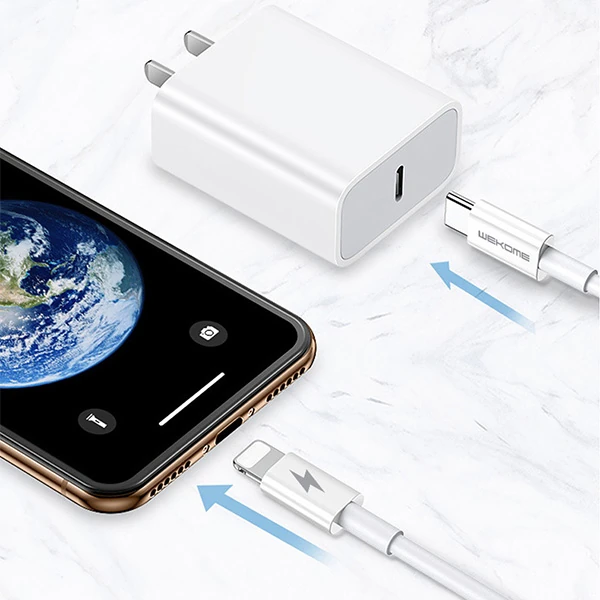 Wekome TYPE-C TO iPhone PD 20W Hızlı Şarj Kablosu 1.2M-(5775) - Beyaz