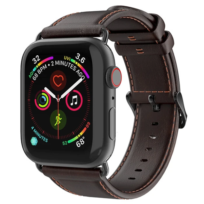 Dux Ducis Apple Watch 38/40/41MM için Business Deri Kayış Kordon-(5775) - Kahverengi