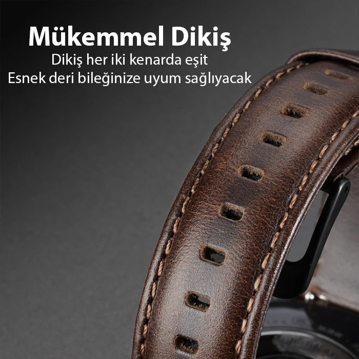 Dux Ducis Apple Watch 38/40/41MM için Business Deri Kayış Kordon-(5775) - Kahverengi