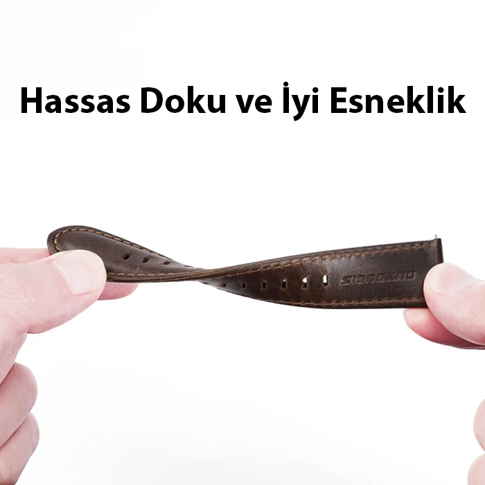 Dux Ducis Apple Watch 38/40/41MM için Business Deri Kayış Kordon-(5775) - Kahverengi