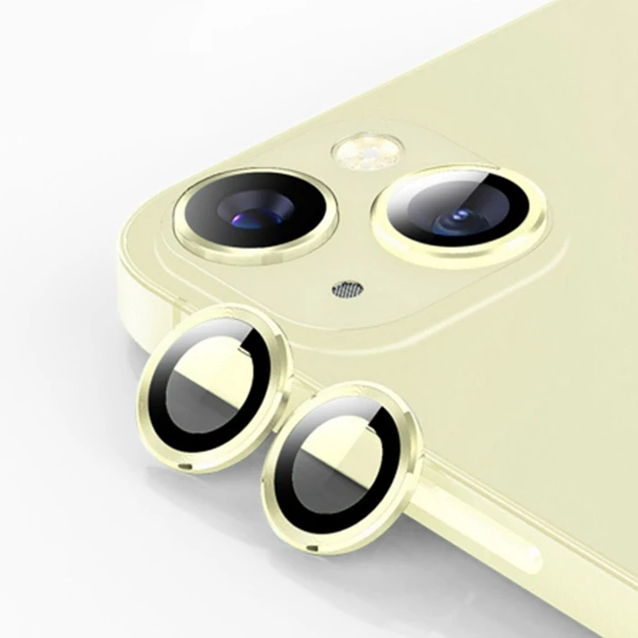 ALLY iPhone 15/15 Plus Tempered Kamera Lens Koruma Camı-(5775) - Yeşil