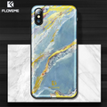 Floveme İPhone  X Xs Mermer Desenli Premium Silikon Kılıf-(5775) - Mavi