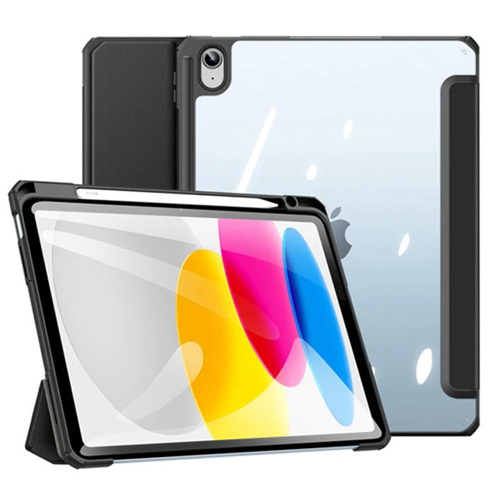 Dux Ducis iPad 10.2 2022 Kılıf Toby Series Kalem Yerli Manyetik Kapaklı Kılıf-(5775) - Siyah