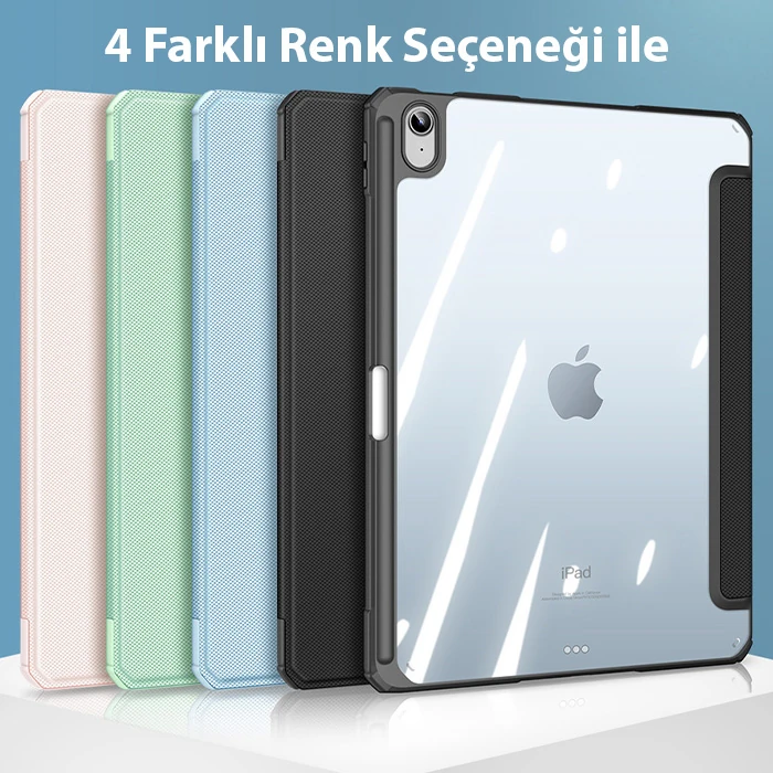 Dux Ducis iPad 10.2 2022 Kılıf Toby Series Kalem Yerli Manyetik Kapaklı Kılıf-(5775) - Siyah