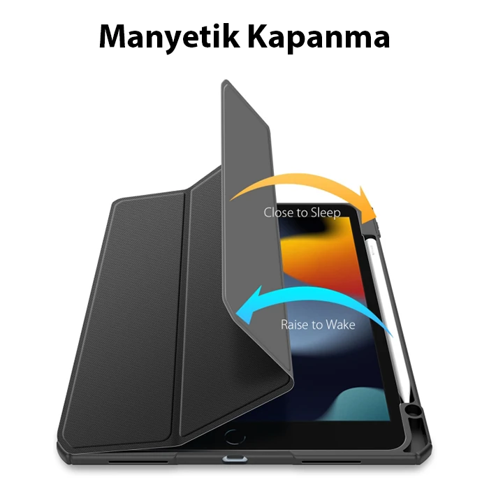 Dux Ducis iPad 10.2 2022 Kılıf Toby Series Kalem Yerli Manyetik Kapaklı Kılıf-(5775) - Siyah