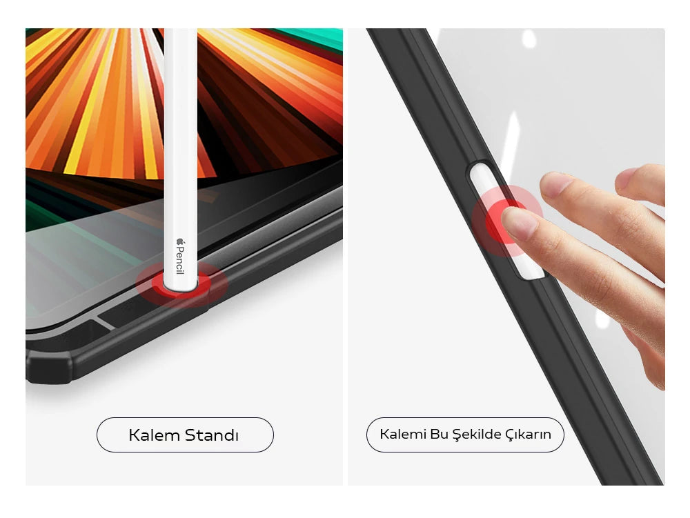 Dux Ducis iPad 10.2 2022 Kılıf Toby Series Kalem Yerli Manyetik Kapaklı Kılıf-(5775) - Siyah