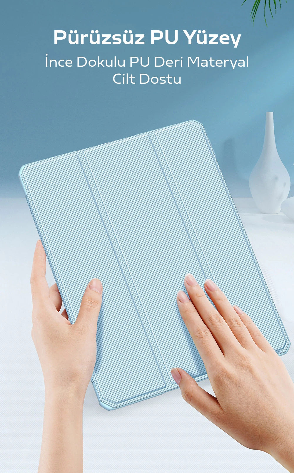 Dux Ducis iPad 10.2 2022 Kılıf Toby Series Kalem Yerli Manyetik Kapaklı Kılıf-(5775) - Mavi