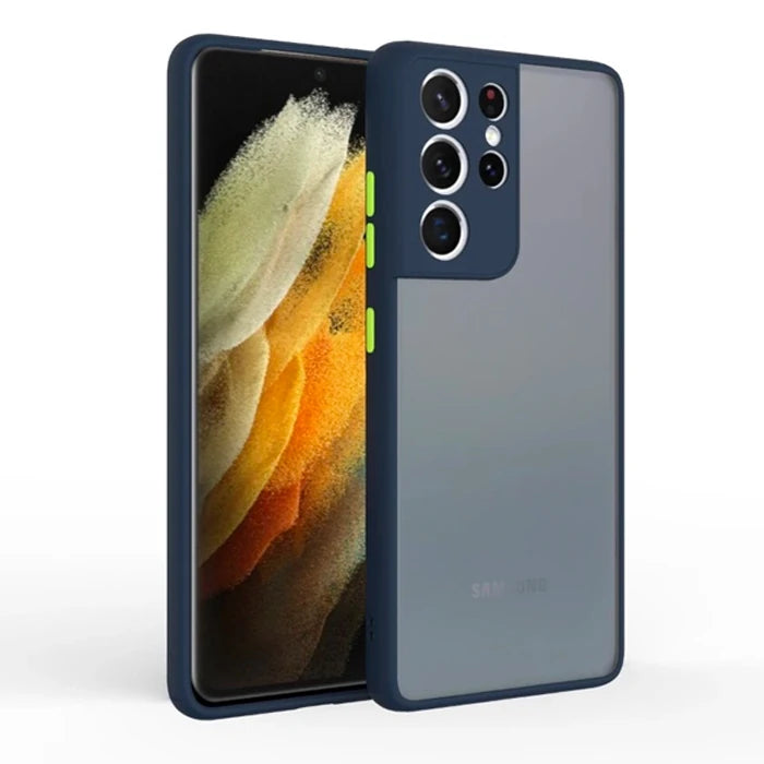 SM Galaxy S21 Ultra Ultra Kamera Korumalı Premium Silikon Kılıf-(5775) - Asker Yeşili