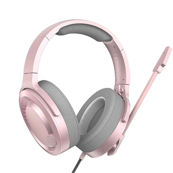 Baseus GAMO D05 Immersive Virtual 3D Işıklı pc Gaming Oyuncu Kulaklığı-(5775) - Pembe