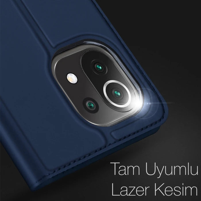 Dux Ducis Xiaomi Mi 11 Lite Kılıf Kapaklı Flip Cover Kılıf SkinPro Series-(5775) - Siyah