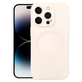 ALLY iPhone 14 Pro 6.1inç Liquid Silica Magsafe Uyumlu Silikon Kılıf-(5775) - Bej