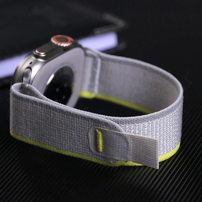 Ally Apple Watch 7-8 45mm 6-5-4 44mm Watch Ultra 49mm Field Loop Kayış Kordon 3-2-1 42mm-(5775) - Füme