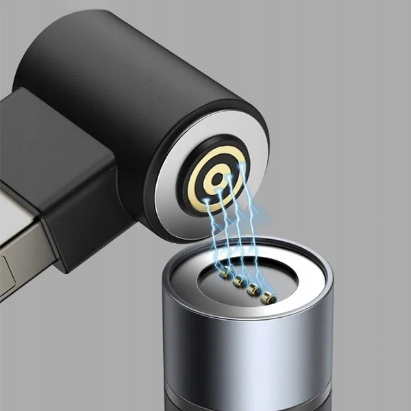Baseus Zinc Manyetik Type-C to DC Square Portu Lenovo Laptop Şarj Kablosu 100W 2m-(5775) - Siyah