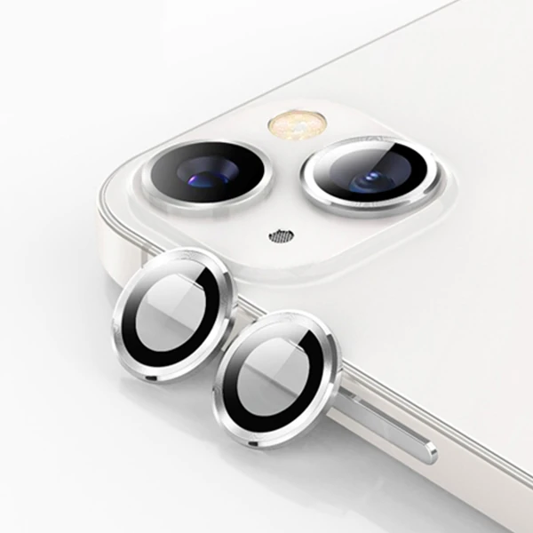 ALLY İPhone 13 - 13 Mini 3D Metal Çerçeveli Kamera Lens Koruyucu-(5775) - Rose Gold