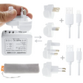 Haweel Universal Seyahat Şarj Adaptör İPhone Ve 1 Mikro Usb Şarj Kablosu Set-(5775) - Beyaz