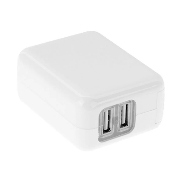 Haweel Universal Seyahat Şarj Adaptör İPhone Ve 1 Mikro Usb Şarj Kablosu Set-(5775) - Beyaz