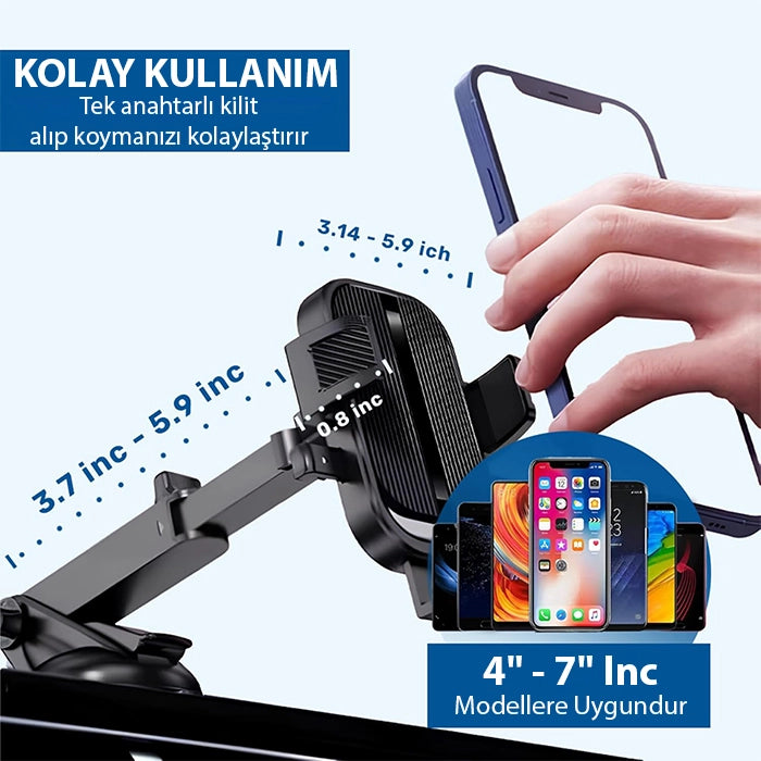 ALLY  A145 Araç İçi Torpido Üstü Telefon Tutucu-(5775) - Siyah