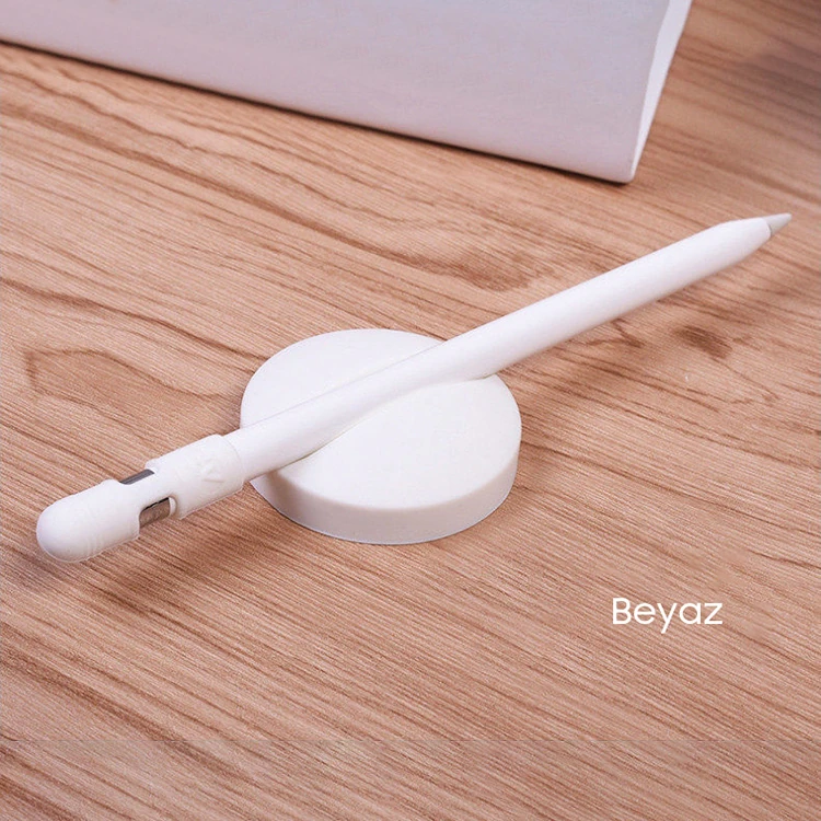 Ally Apple Pencil Kalem Silikon Kılıf Ve Stand-(5775) - Gri