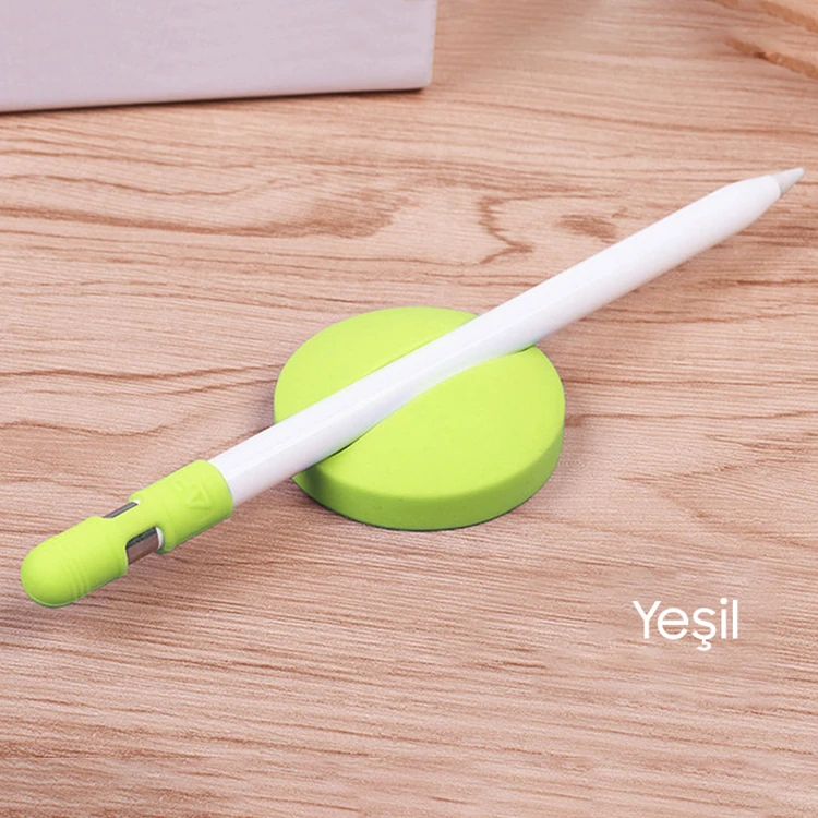 Ally Apple Pencil Kalem Silikon Kılıf Ve Stand-(5775) - Füme