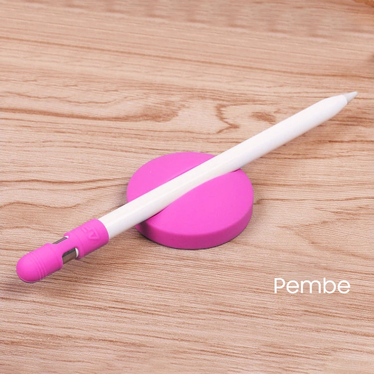 Ally Apple Pencil Kalem Silikon Kılıf Ve Stand-(5775) - Gri