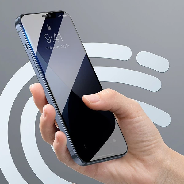 Baseus İPhone 12 mini Ekran Koruyucu 023mm Anti Spy Çerçeveli Tempered Cam Ekran Koruyucu 2 Adet Se-(5775) - Siyah