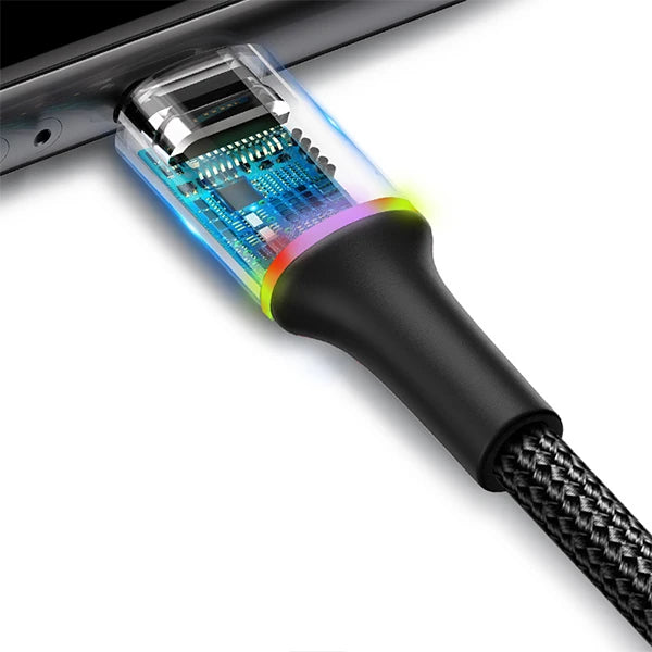 Baseus halo Mikro Usb 3A Hızlı Şarj 0.25CM Kısa Power Bank için Şarj Kablosu-(5775) - Kırmızı