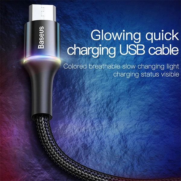 Baseus halo Mikro Usb 3A Hızlı Şarj 0.25CM Kısa Power Bank için Şarj Kablosu-(5775) - Kırmızı