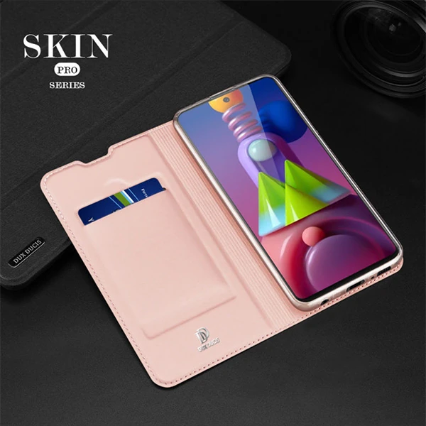 DUX DUCİS SM Galaxy M51 Kılıf Kapaklı Flip Cover Kılıf Skin Pro Series Kılıf-(5775) - Siyah