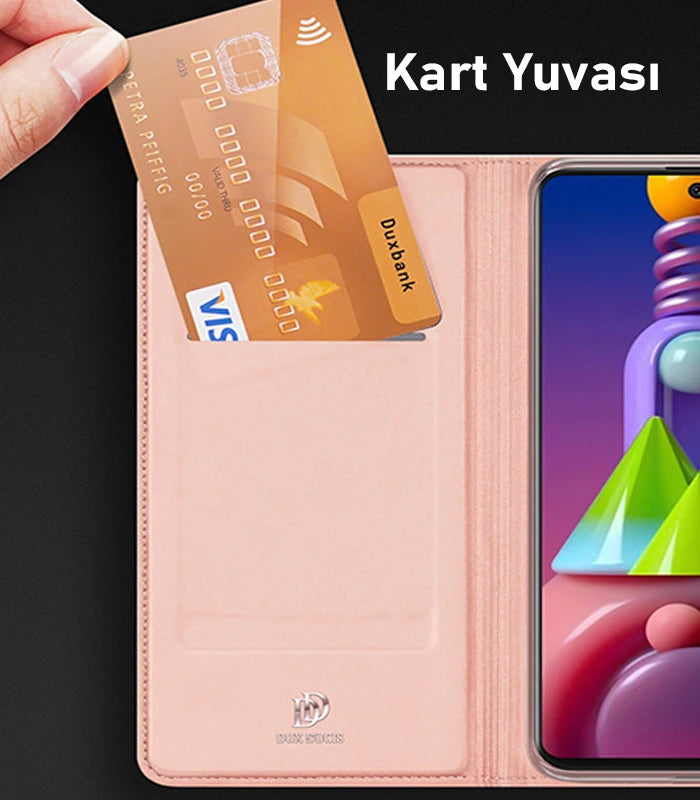 DUX DUCİS SM Galaxy M51 Kılıf Kapaklı Flip Cover Kılıf Skin Pro Series Kılıf-(5775) - Siyah