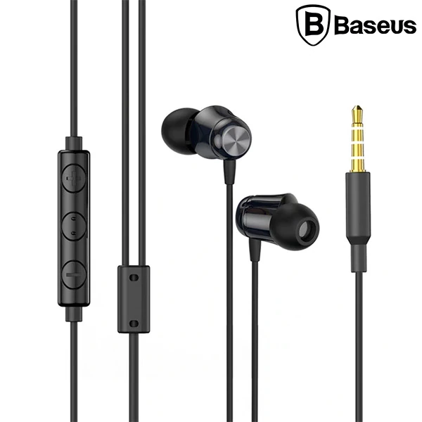 Baseus Encok H13 3.5mm Jack Mikrofonlu Kulak İçi Kulaklık Auriculares Fone De Ouvido-(5775) - Mavi