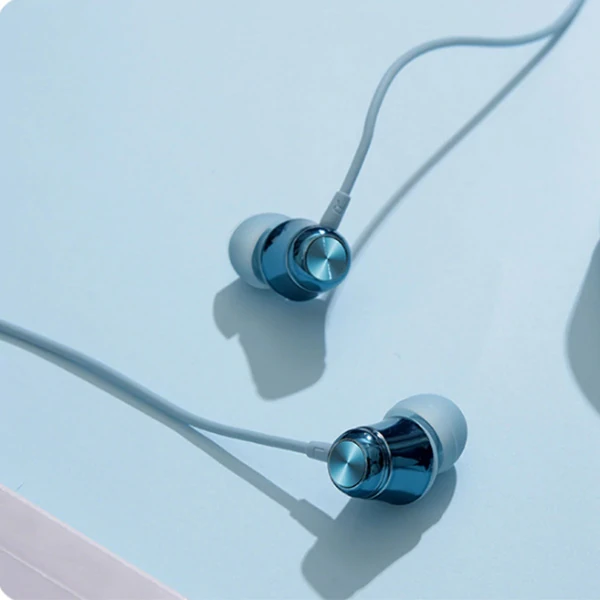 Baseus Encok H13 3.5mm Jack Mikrofonlu Kulak İçi Kulaklık Auriculares Fone De Ouvido-(5775) - Mavi