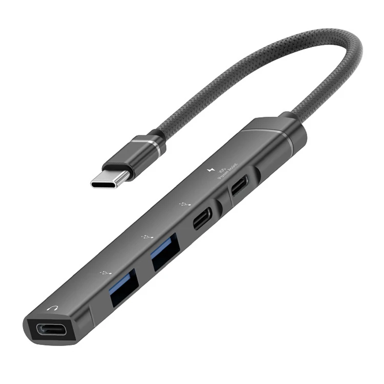 Ally HB01 5In1 Type C Dönüştürücü  Adaptör Hub Çoklayıcı-(5775) - Siyah