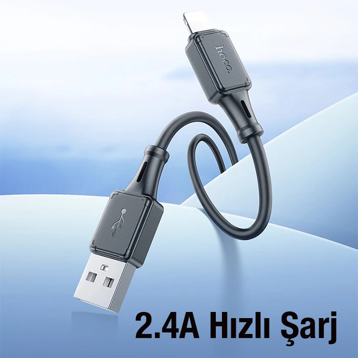 HOCO X101 USB to iPhone Lightning 2.4A Hızlı Şarj ve Data Kablosu-(5775) - Siyah