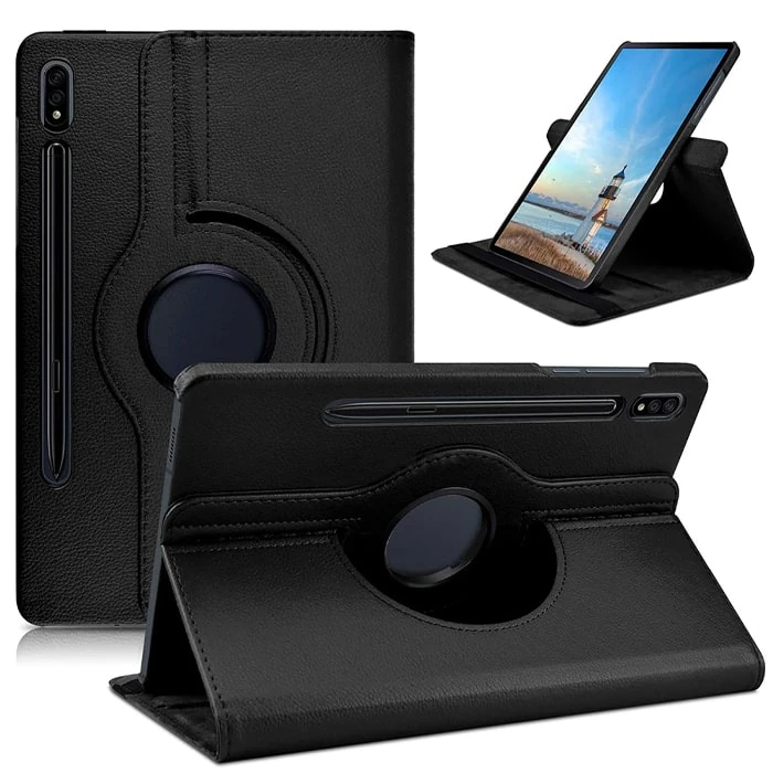 SM Galaxy Tab S8 2022 11.0 (X700-X706) 360 Derece Döner Standlı Kılıf-(5775) - Siyah