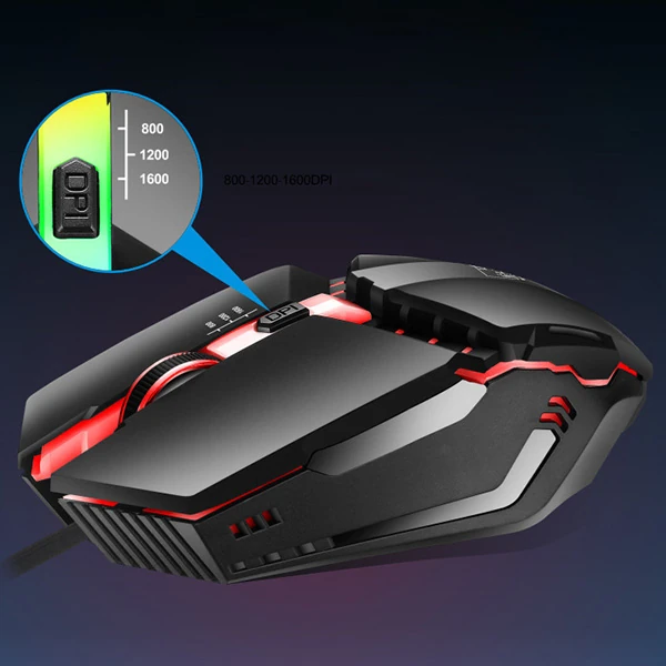 ALLY K3  Işıklı Kablolu Oyuncu- Gaming Mouse-(5775) - Siyah